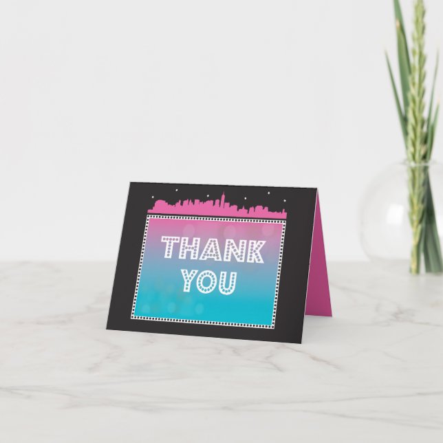 Bat mitzvah inbjudan till rosa i CLASSIC BROADWAY  (Framsida)