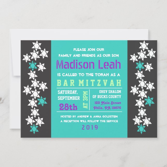 BAT MITZVAH inbjudan till SKAPANDE Pub (Framsida)