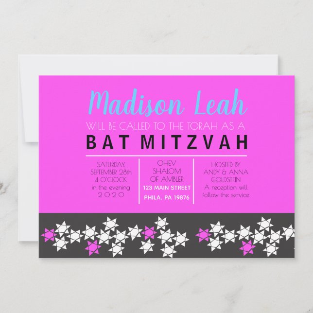 BAT MITZVAH inbjudan till SKAPANDE Pub (Framsida)