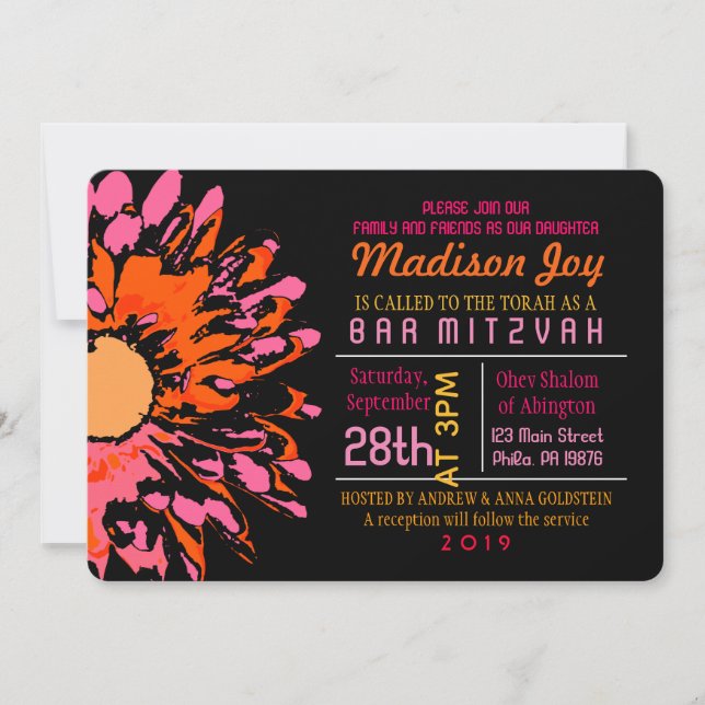 BAT MITZVAH inbjudan till SO SÖT DAISY (Framsida)