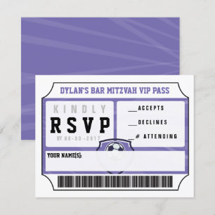 BAT MITZVAH inbjudan till SOCCER VIP-SVARKORT Pub