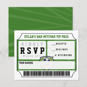 Bat mitzvah inbjudan till SOCCER VIP-svarskort Pub