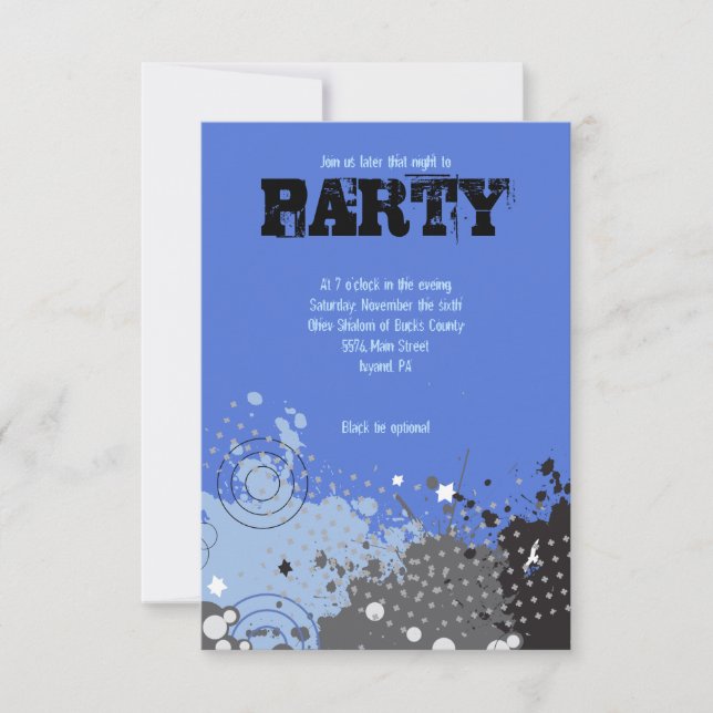 BAT MITZVAH inbjudan till SPLATTERED Pub (Framsida)
