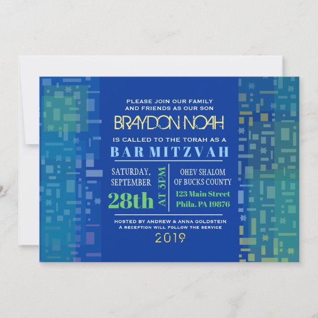 Bat mitzvah INBJUDAN TILL SQUARES Pub (Framsida)