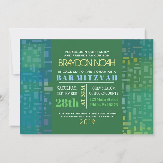 Bat mitzvah INBJUDAN TILL SQUARES Pub (Framsida)