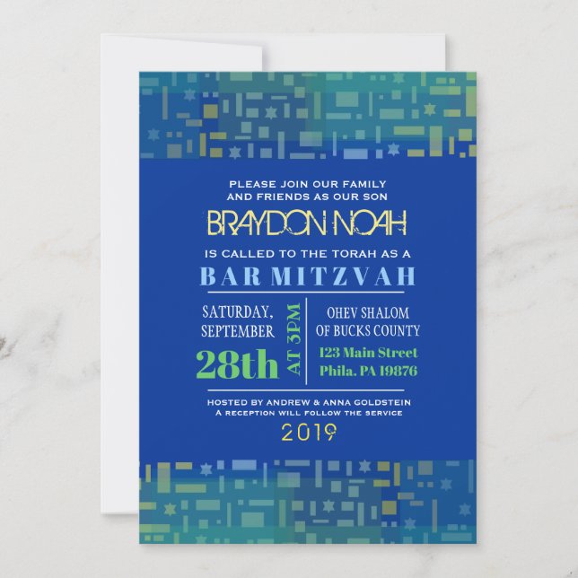 Bat mitzvah INBJUDAN TILL SQUARES Pub (Framsida)