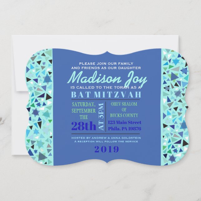 BAT MITZVAH inbjudan till STAR WALL Pub Aqua (Framsida)