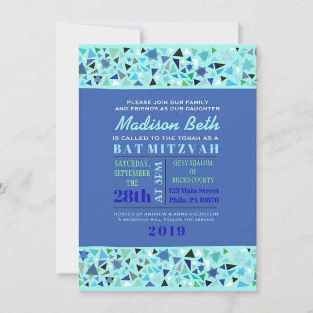 BAT MITZVAH inbjudan till STAR WALL Pub Aqua (Framsida)