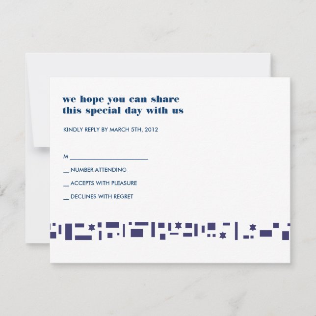 Bat mitzvah inbjudan till stjärnor och fyrkanter i (Framsida)