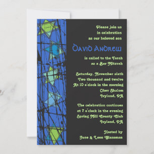 Bat mitzvah inbjudan till stressad Stars Pub
