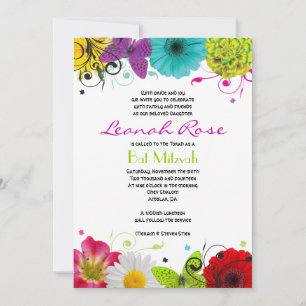 BAT MITZVAH inbjudan till SVEET-SENSER