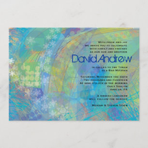 Bat mitzvah inbjudan till TEXTURED STARS Pub