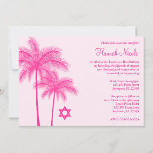 Bat mitzvah inbjudan till tropisk Handflatan i Sho