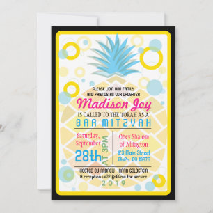 BAT MITZVAH inbjudan till TROPISK PINEAPPLE