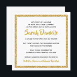 Bat mitzvah inbjudan till vit och Guld-torget<br><div class="desc">Trendigets Bat mitzvah inbjudan innehåller gnistrande faux glitter som är skrivet mot en solid färg-bakgrund. Använda mallformuläret om du vill lägga till egen information. Du kan använda funktionen "Anpassa" för att ändra teckensnittet stil,  färg och layouten.</div>