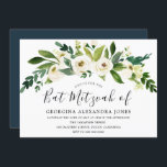 Bat mitzvah inbjudan till vitblommor<br><div class="desc">Vita blommor Bat mitzvah inbjudan Se matchningssamling i Niche and Nest Store</div>