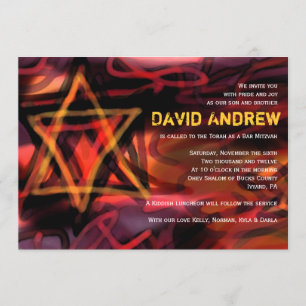 Bat mitzvah inbjudan till WATERCOLOR STAR Pub