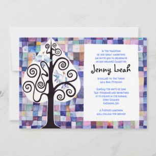 Bat mitzvah inbjudan till WATTERCOLOR PATCHWORK TR