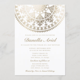 Bat mitzvah inbjudningar Guld Foil