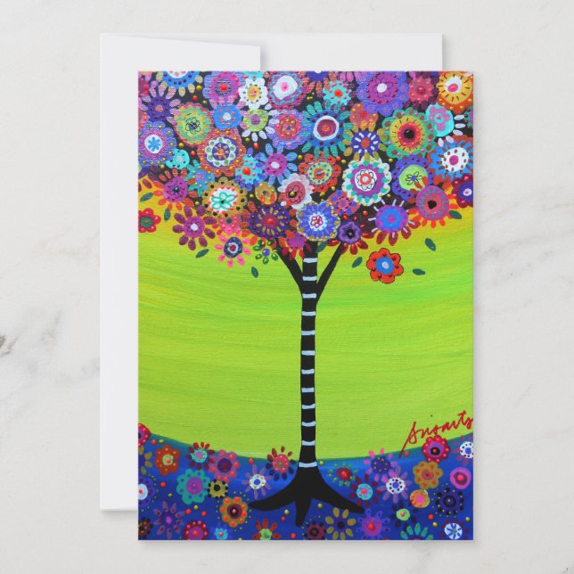 bat mitzvah inbjudningar till livets träd Pub (Framsida)