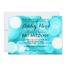 Bat mitzvah inbjudningar till Modern Teal Glitter 