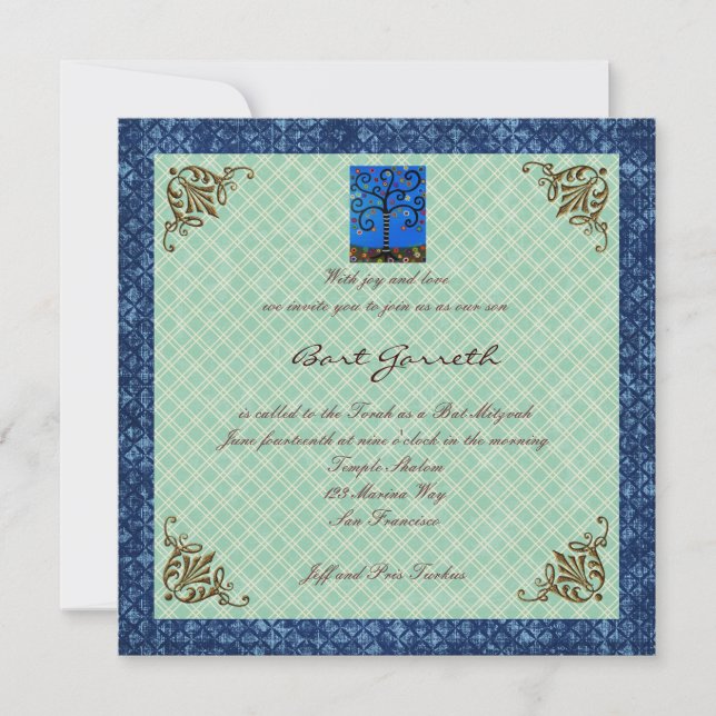 Bat mitzvah inbjudningar till Pub (Framsida)