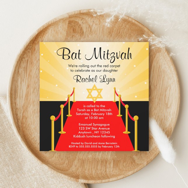 Bat mitzvah inbjudningar till Red Carpet Hollywood (Skapare uppladdad)