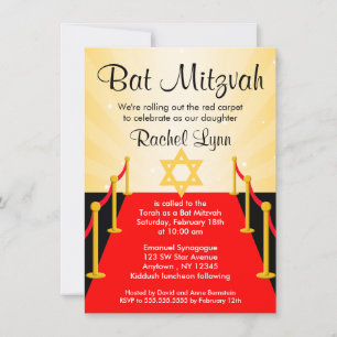 Bat mitzvah inbjudningar till Red Carpet Hollywood