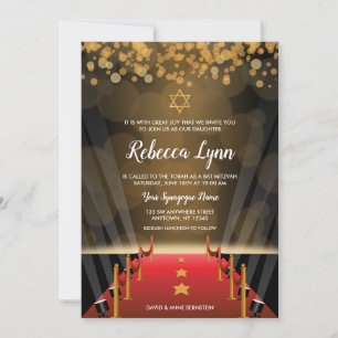 Bat mitzvah inbjudningar till Red Carpet Star Holl