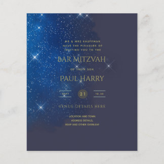 Bat mitzvah inbjudningar till Starry Nattblå Pub Flygblad