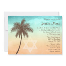 Bat mitzvah inbjudningar till Tropical Beach Handf