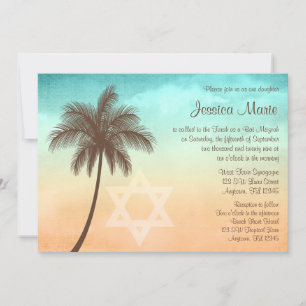 Bat mitzvah inbjudningar till Tropical Beach Handf
