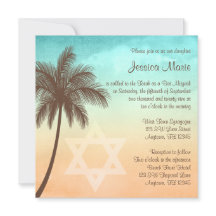 Bat mitzvah inbjudningar till Tropical Beach Handf