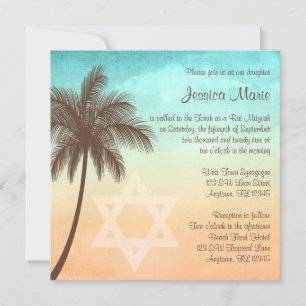 Bat mitzvah inbjudningar till Tropical Beach Handf