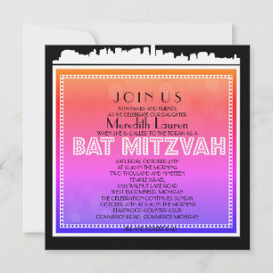 Bat mitzvah INBLANDNING AV KLASSISK BROADWAY Inbjudningar