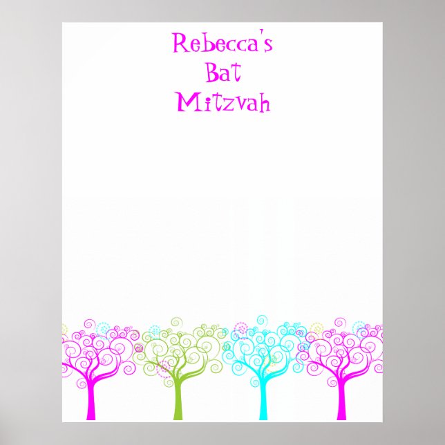 Bat mitzvah inloggningsbord poster (Framsidan)