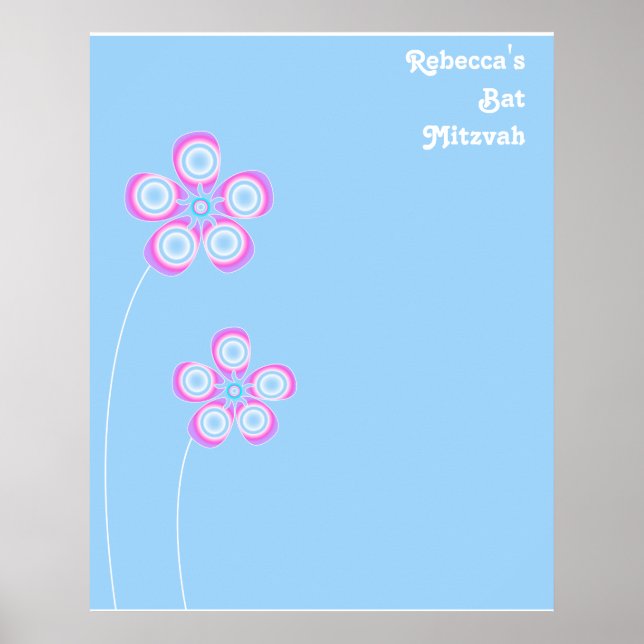 Bat mitzvah inloggningsbord poster (Framsidan)