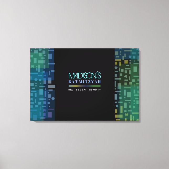 Bat mitzvah inloggningsfack för FALSKAR OCH SQUARE Canvastryck (Framsida)