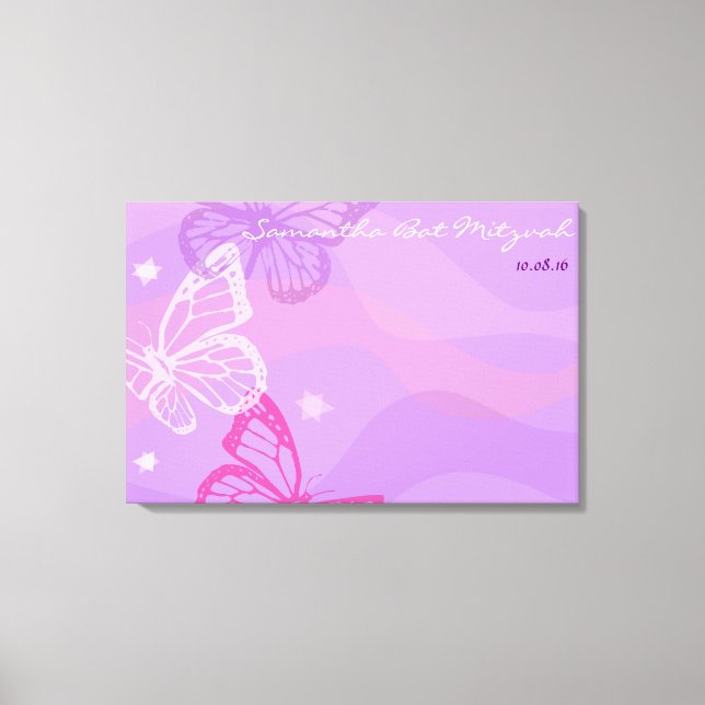 Bat mitzvah inloggningskort för SMÖR & STARS Canvastryck (Framsida)