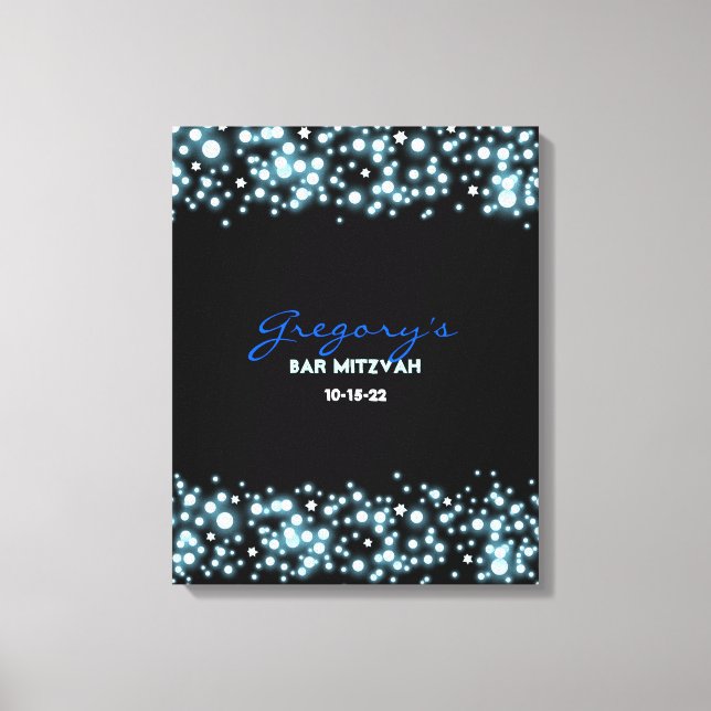 BAT MITZVAH inloggningsminneskort för STARRY NIGHT Canvastryck (Framsida)