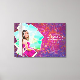 Bat mitzvah inloggningsplan för coola FOTO COLLAGE Canvastryck