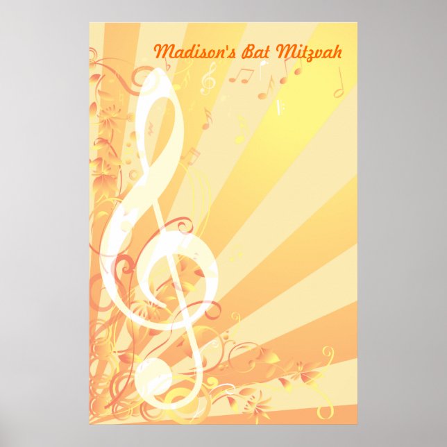 Bat mitzvah inloggningsPoster för Music Clef Poster (Framsidan)