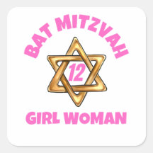 Bat mitzvah klassisk rund etikett