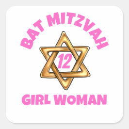 Bat mitzvah klassisk rund etikett