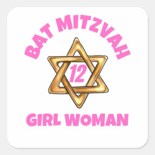 Bat mitzvah klassisk rund etikett