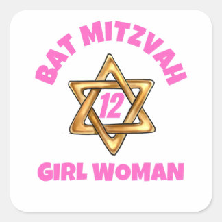 Bat mitzvah klassisk rund etikett