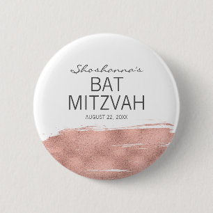 Bat mitzvah knapp för ro Guld Brushstroke