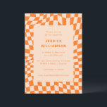 Bat mitzvah kontrollpanel för Groovy Retro Orange  Inbjudningar<br><div class="desc">Bat mitzvah inbjudan till Abstrakten  för Groovy Retro Orange Checkerboard</div>