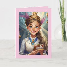 Bat mitzvah kort på 5 tum x 7 tum, mappat gratulat