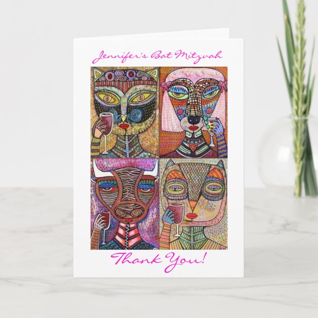 Bat mitzvah - L'Chaim till liv! Tackkort (Framsida)